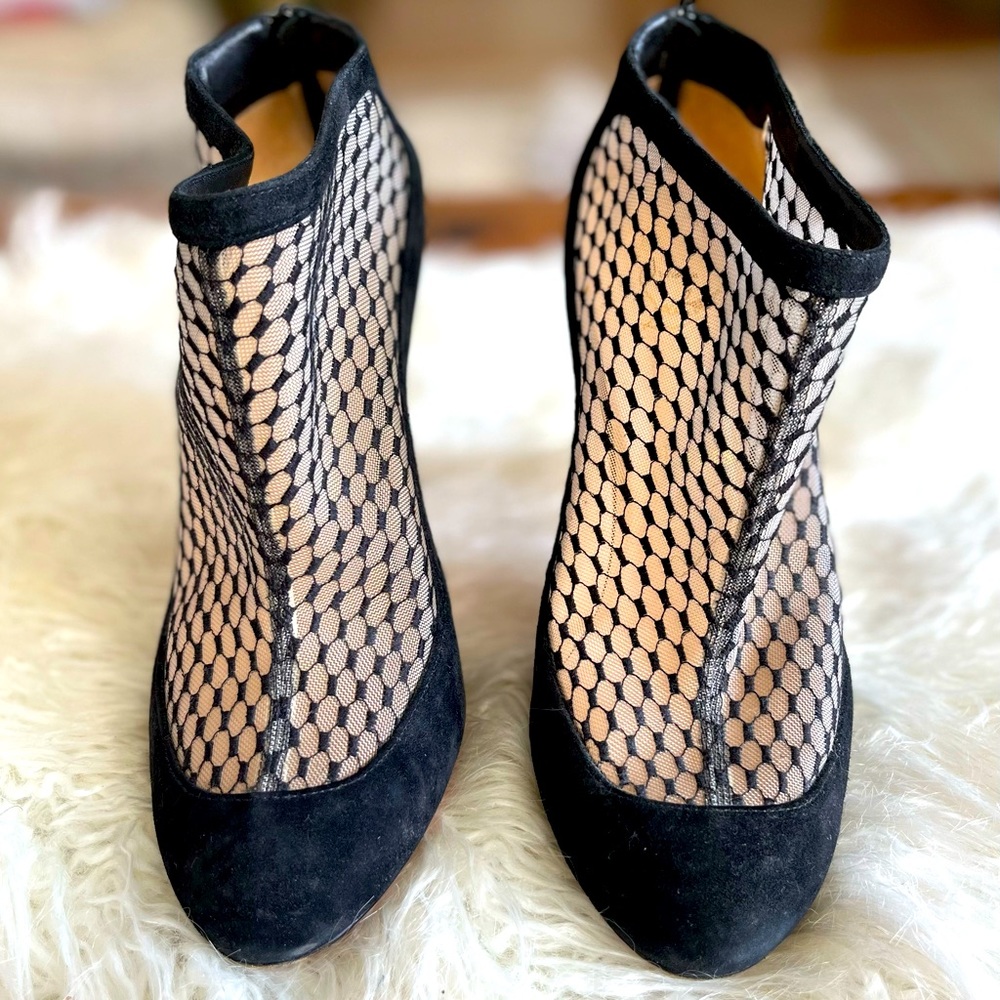 CHRISTIAN LOUBOUTIN LACE BOOTIES